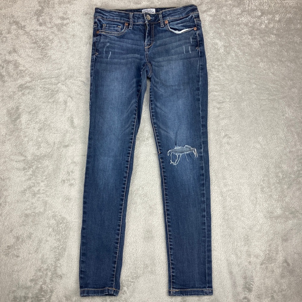 Aeropostale Lola Jegging Size 5/6 REG Dark Wash Denim Jeans Distressed Ripped
